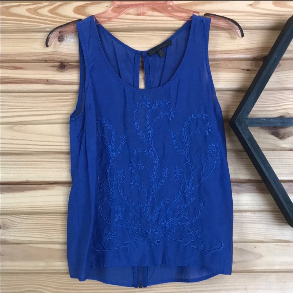 UO Blue Embroidered Tank